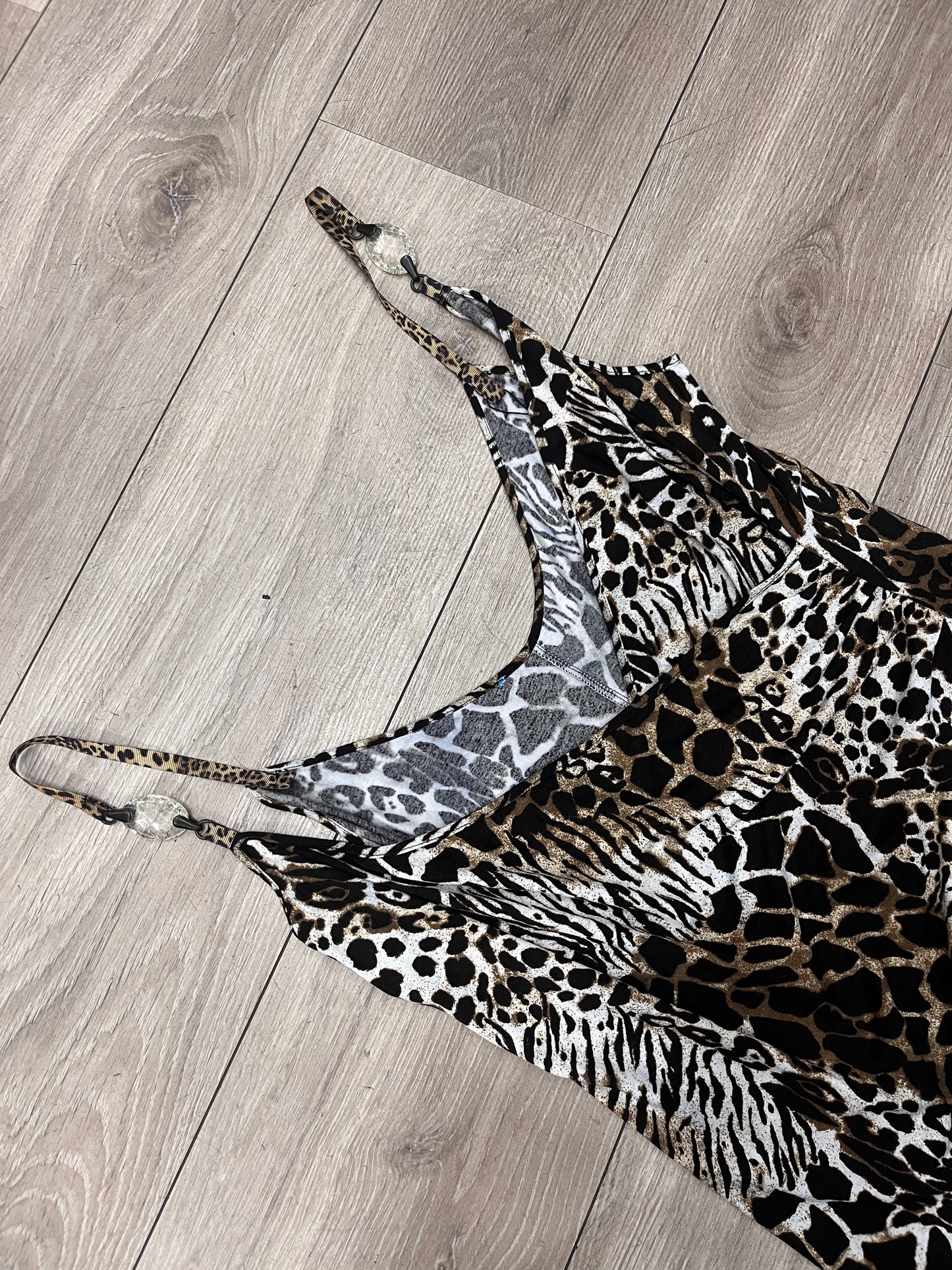 Animal Print Cotton Slip Dress #12859