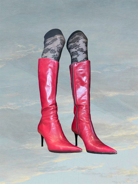 Magnetic Cherry Stiletto Boots #5657