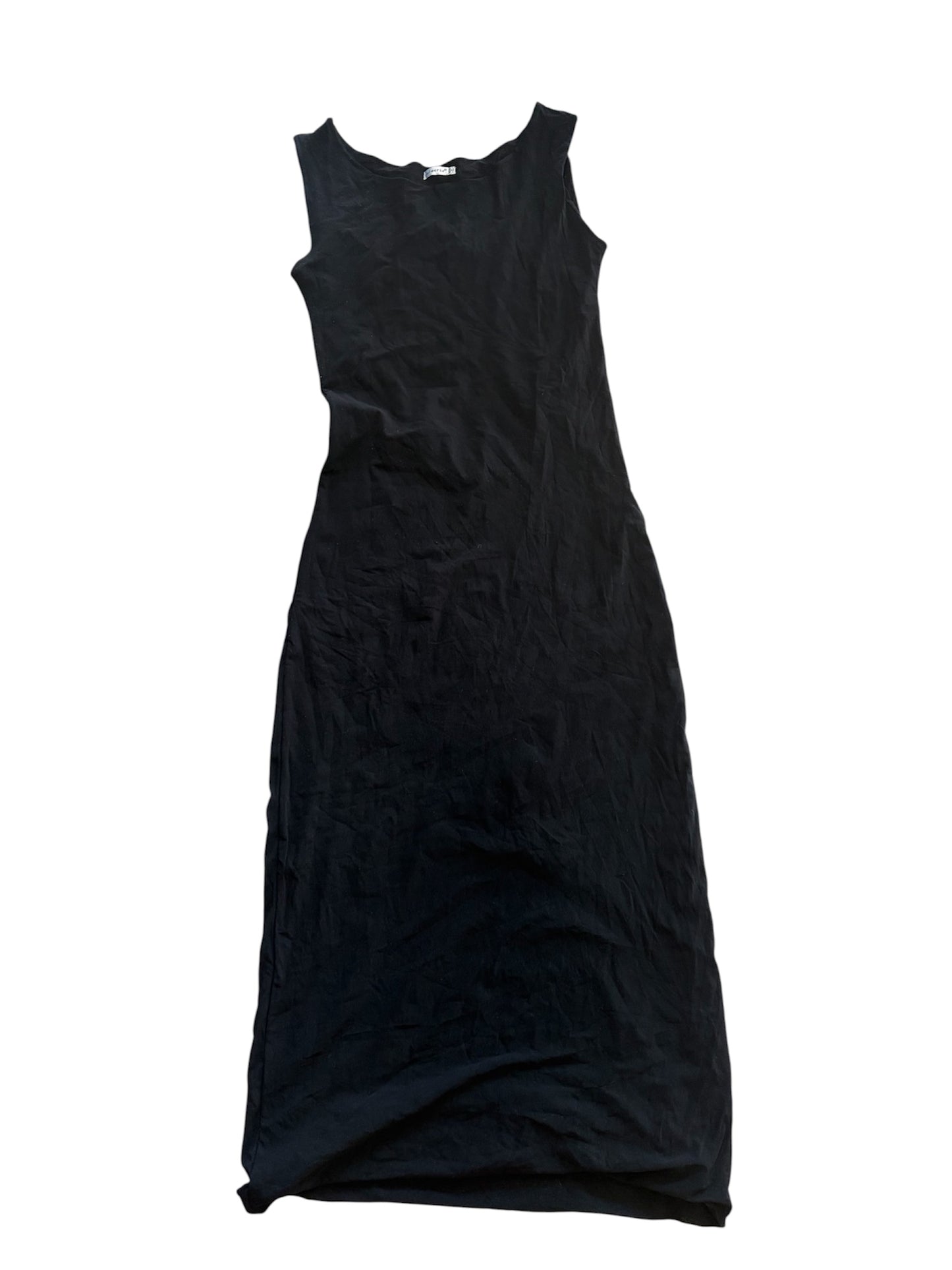 1990s Almeria Black Viscose Maxi Dress #13270