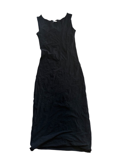 1990s Almeria Black Viscose Maxi Dress #13270