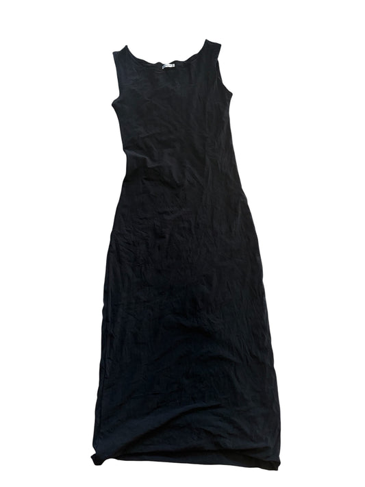 1990s Almeria Black Viscose Maxi Dress #13270