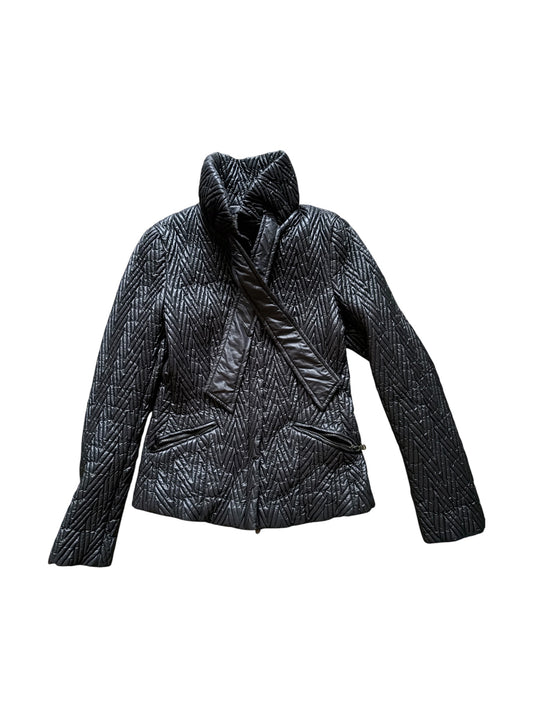 Etoile Black Quilted Jacket with Statement Collar #13568