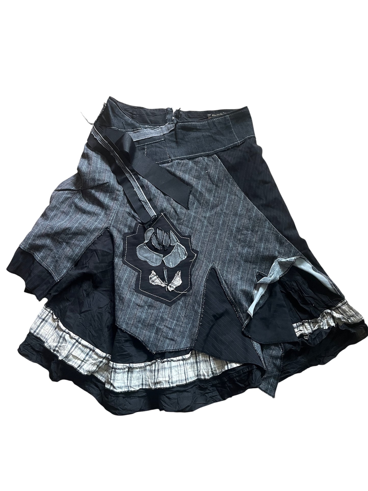 Asymmetrical Patchwork Skirt #12359
