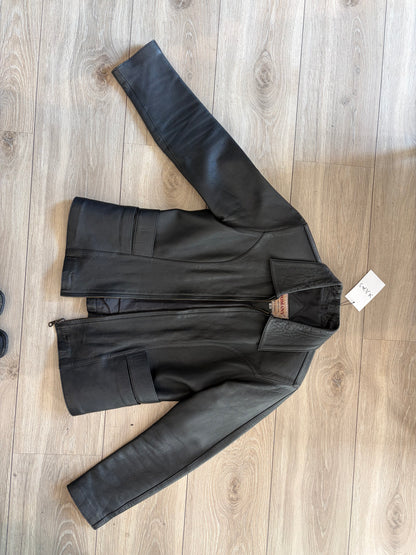 Vintage Jomany Longline Leather Jacket #12797