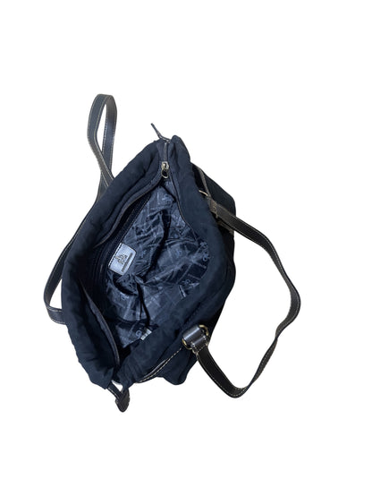 Roccobarocco Black Nylon Shoulder Bag with Leather Trim #11608