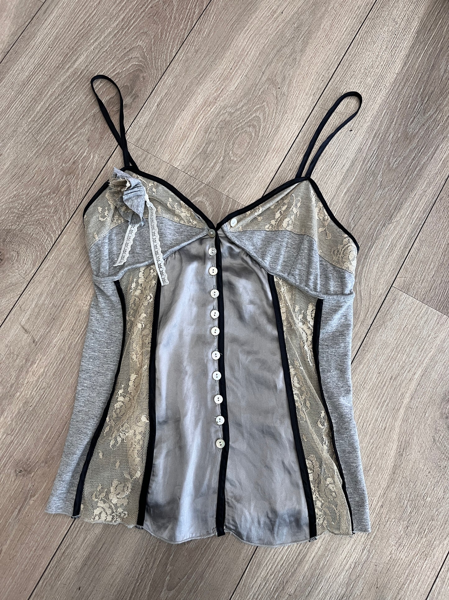 Archive Silk & Cotton Lace Corset Cami #12615