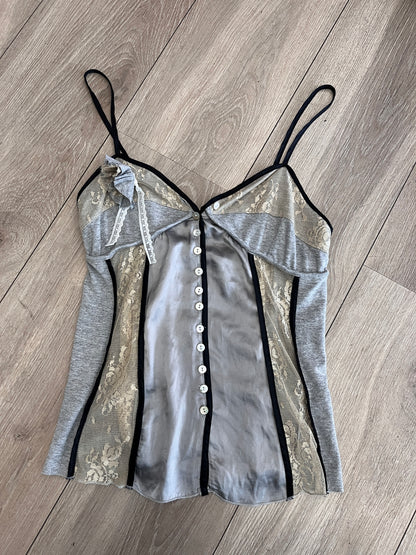 Archive Silk & Cotton Lace Corset Cami #12615