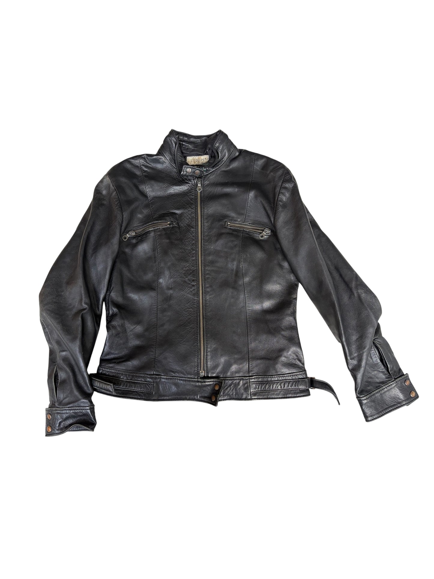 L’Equipe Plus Leather Biker Jacket #13171