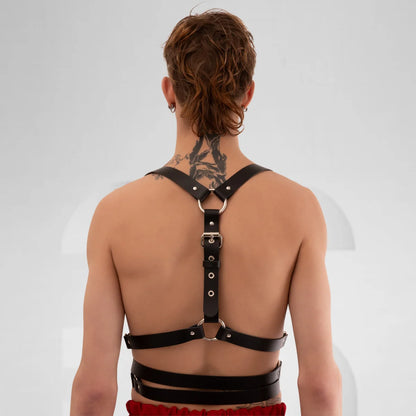 Studio Monika Jaun Black Cross-Strap Body Harness — Only for Rent