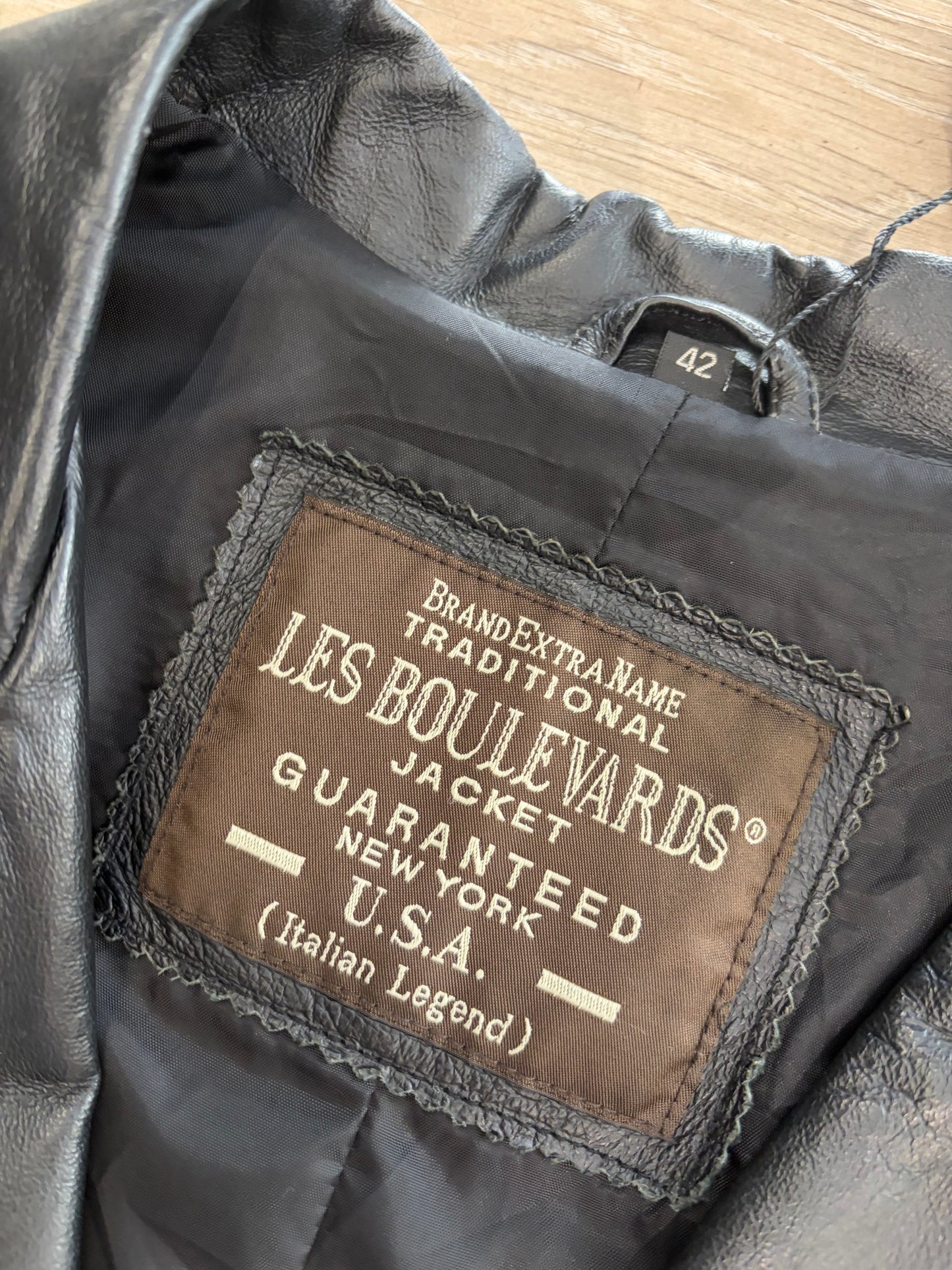 Vintage Les Boulevards Leather Blazer #12379