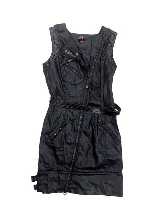 GUESS Zip Moto Dress – Black #11647