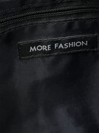 Y2K Black Shoulder Bag with Glossy Panels #11305