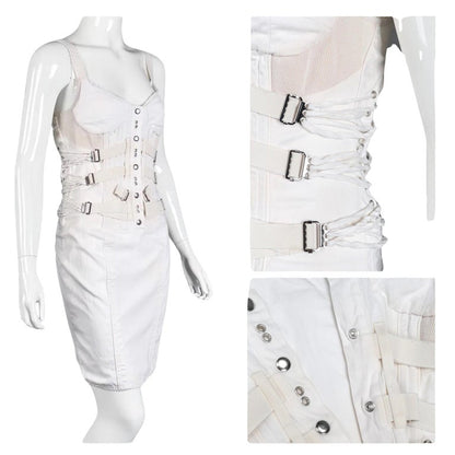 Dolce & Gabbana D&G Spring/Summer 2004 White Bondage Dress (Size S) #13772