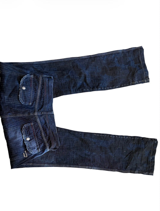 Diesel Dark Wash Low-Rise Straight-Leg Jeans #13626