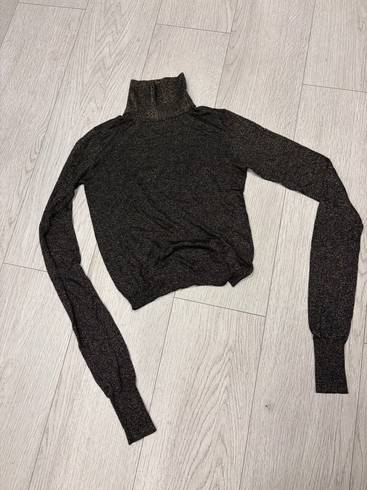 Patrizia Pepe Metallic Turtleneck Top #13332