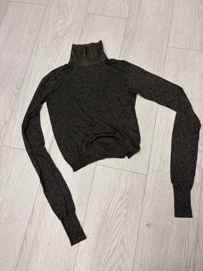 Patrizia Pepe Metallic Turtleneck Top #13332