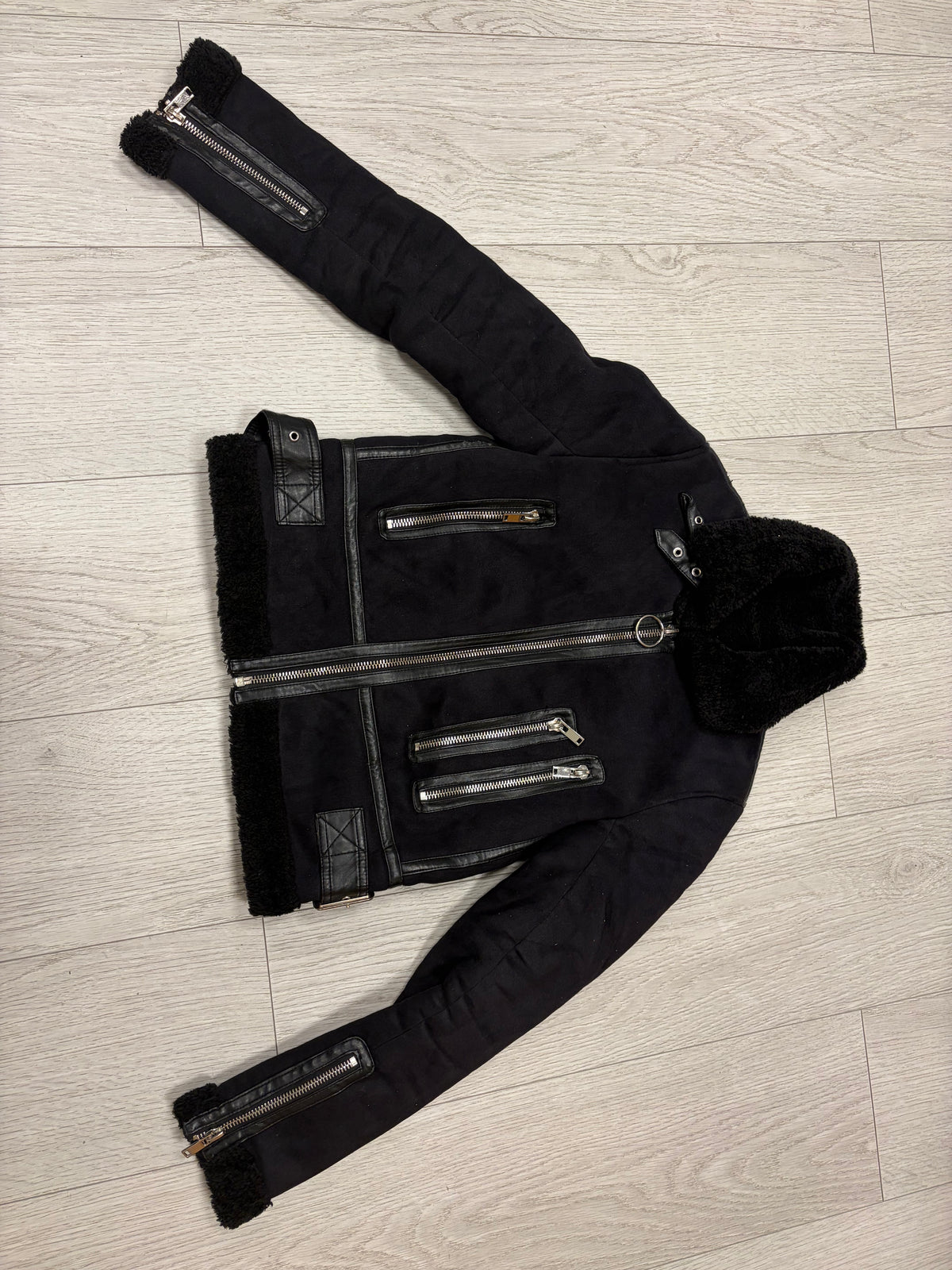 Faux Shearling Aviator Jacket #13323