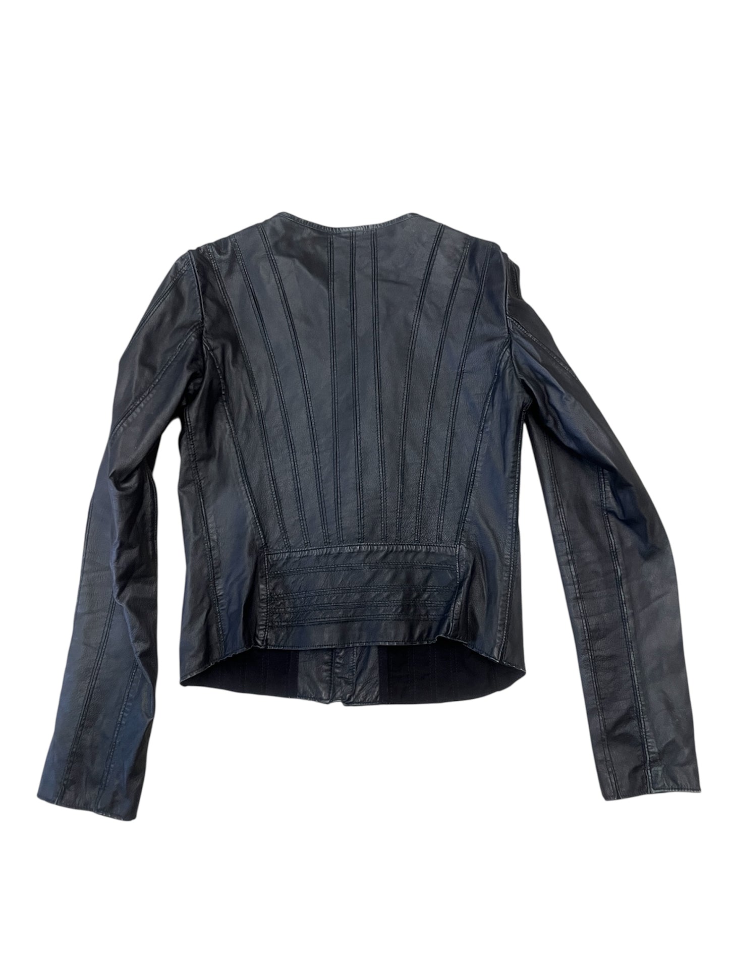 Mabrun Cropped Leather Jacket #11851