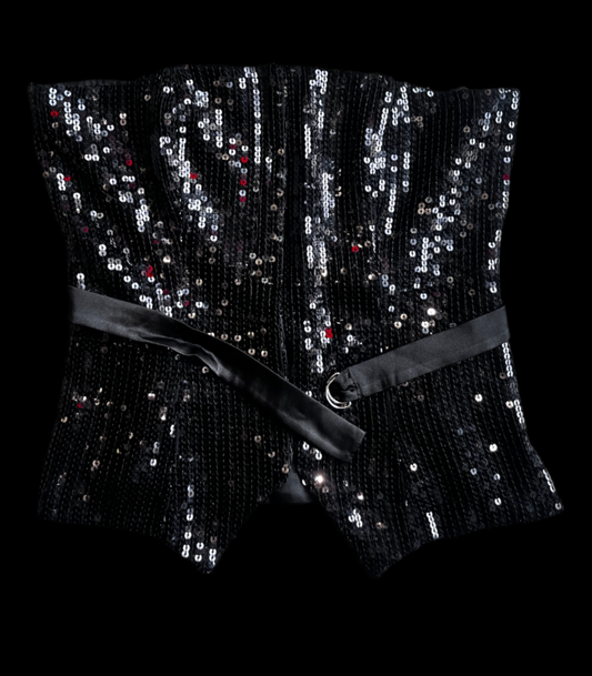 Morgan 90s/2000s Sequin Corset Top S #4486