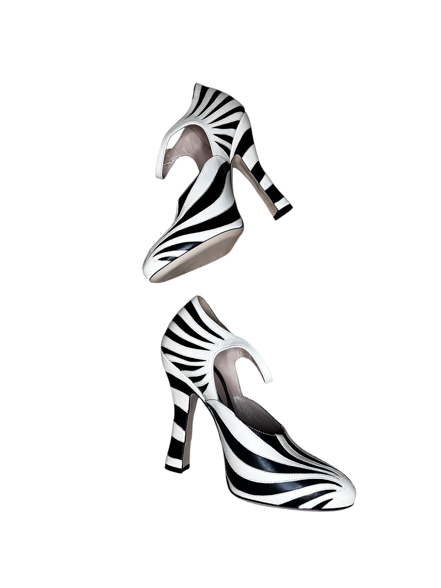 Gucci Black & White Zebra Print Mary Jane Pumps #9604