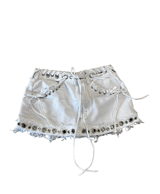 Clouwdez White Denim Skirt S #3750