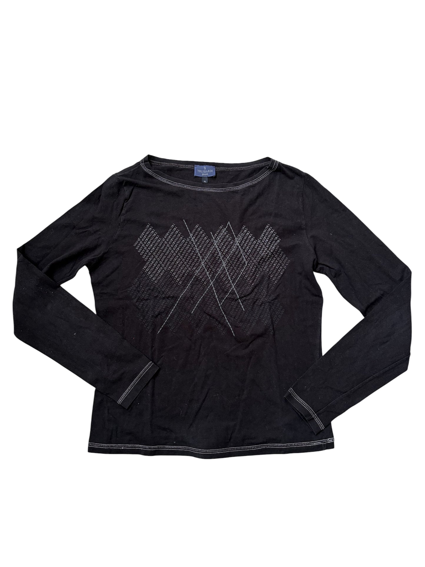 Trussardi Jeans Y2K Argyle Logo Top #13215