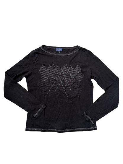 Trussardi Jeans Y2K Argyle Logo Top #13215