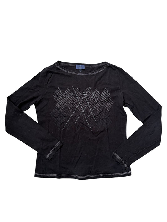 Trussardi Jeans Y2K Argyle Logo Top #13215