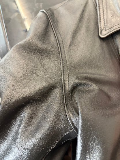 2000s Onyx Jeans Longline Leather Biker Jacket #11946