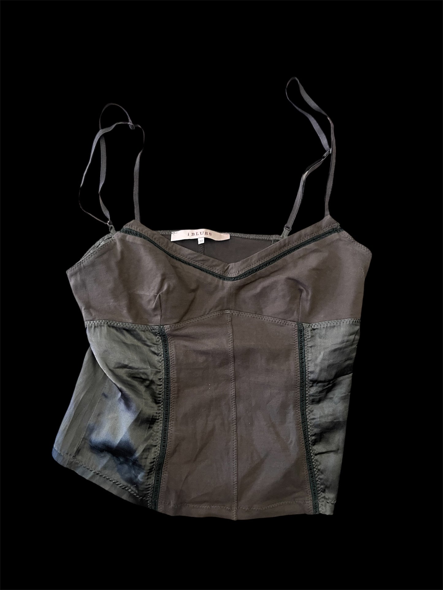iBLUES Satin Panel Corset Cami #12972