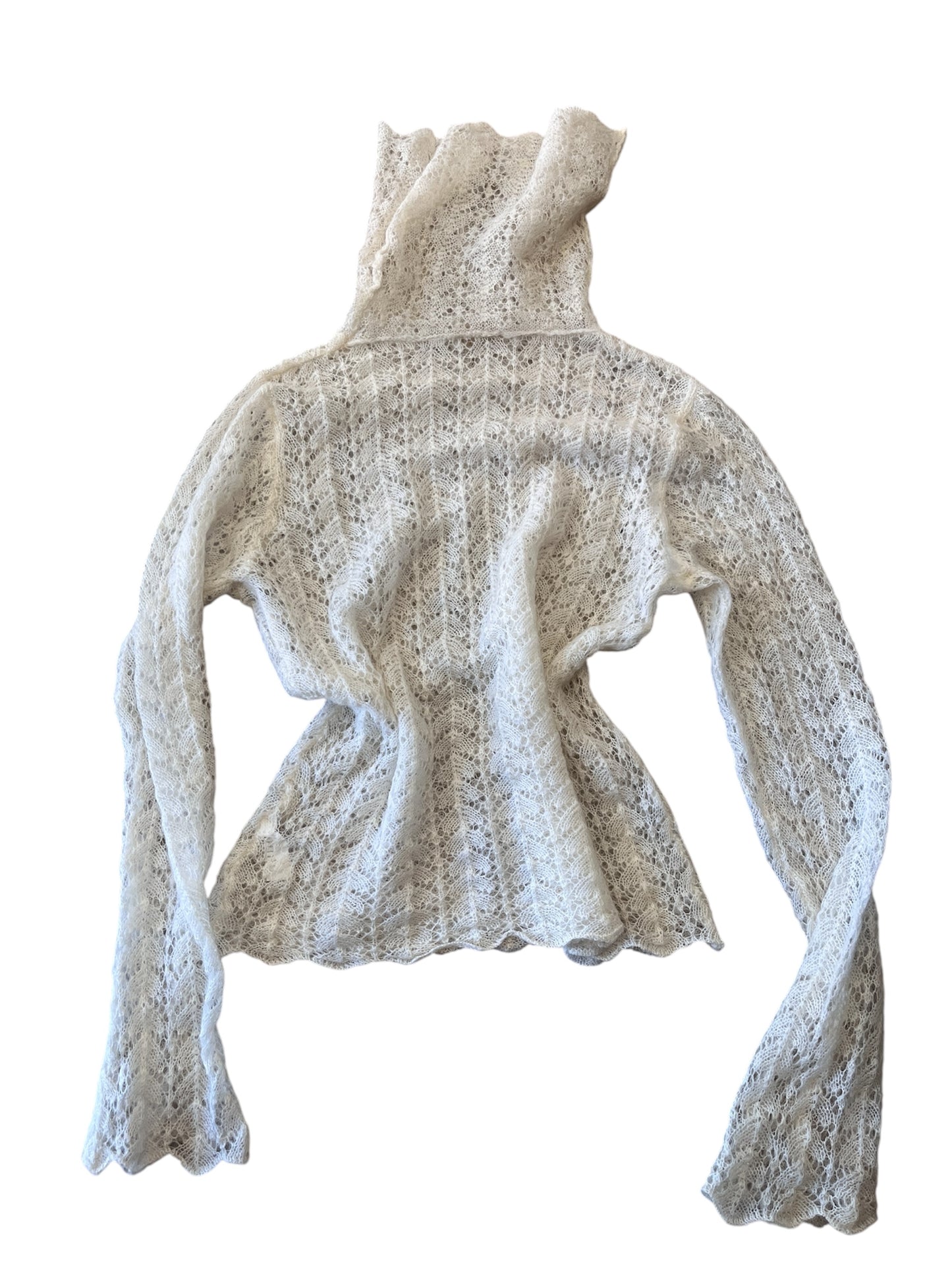 Ivory Lace Bell Sleeve Knit #12791