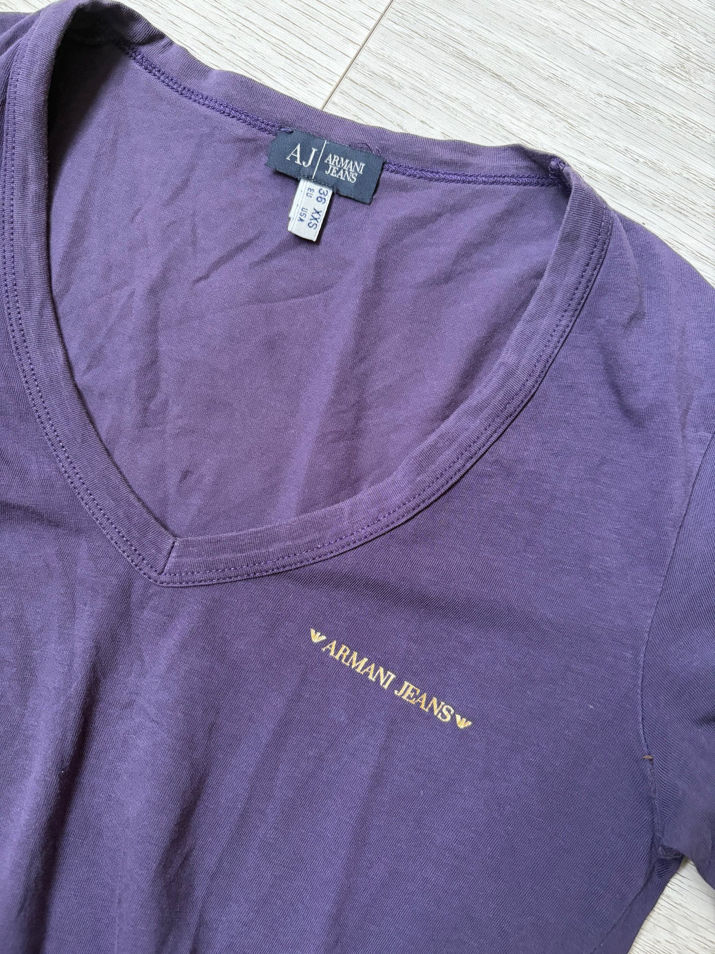 Armani Jeans Y2K Purple Logo T-Shirt #13212