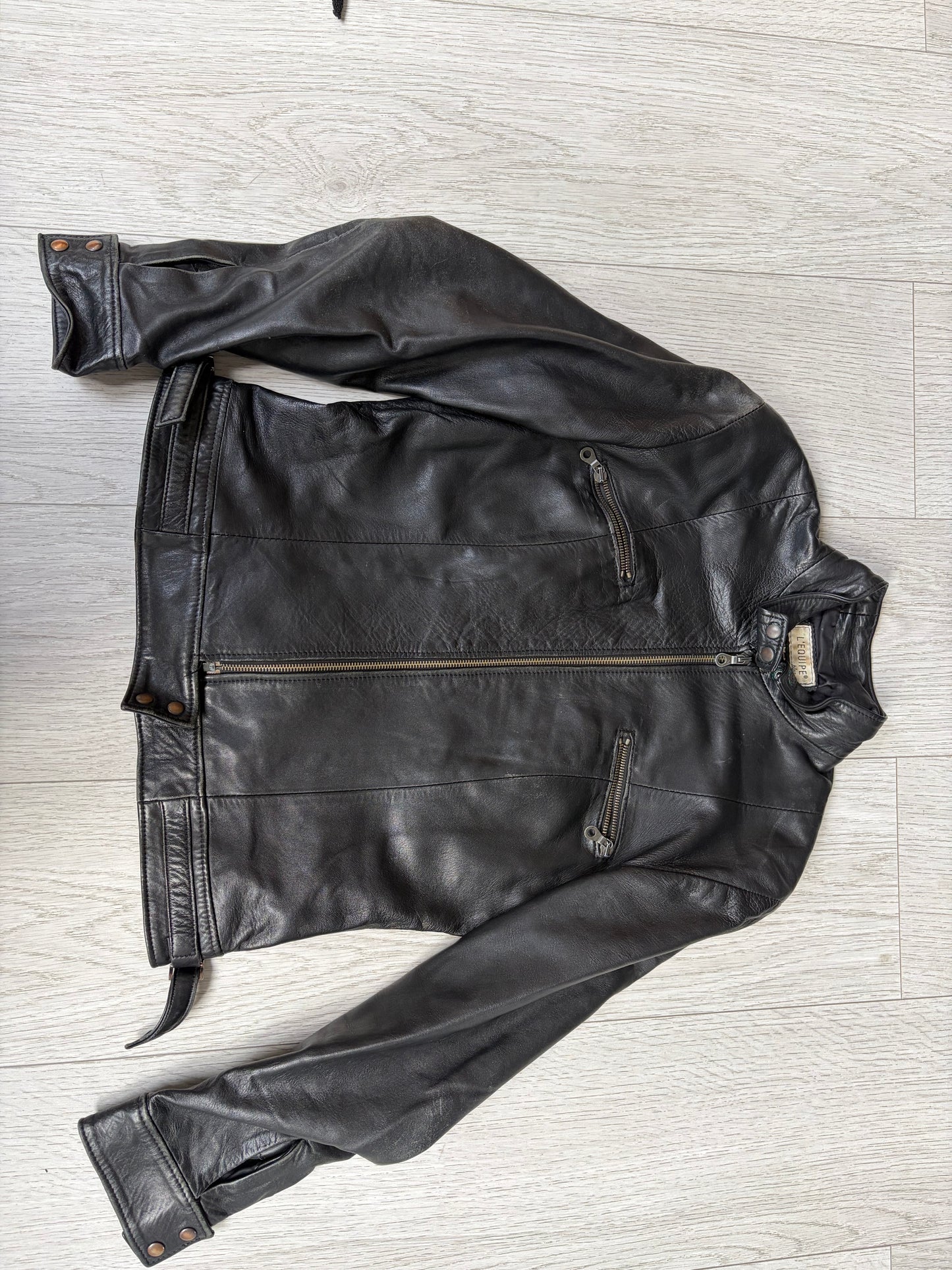 L’Equipe Plus Leather Biker Jacket #13171