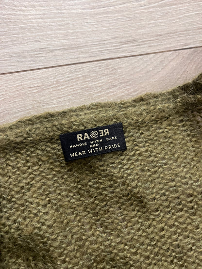 RARE Knit Wrap Top — Olive Mohair Blend #11302