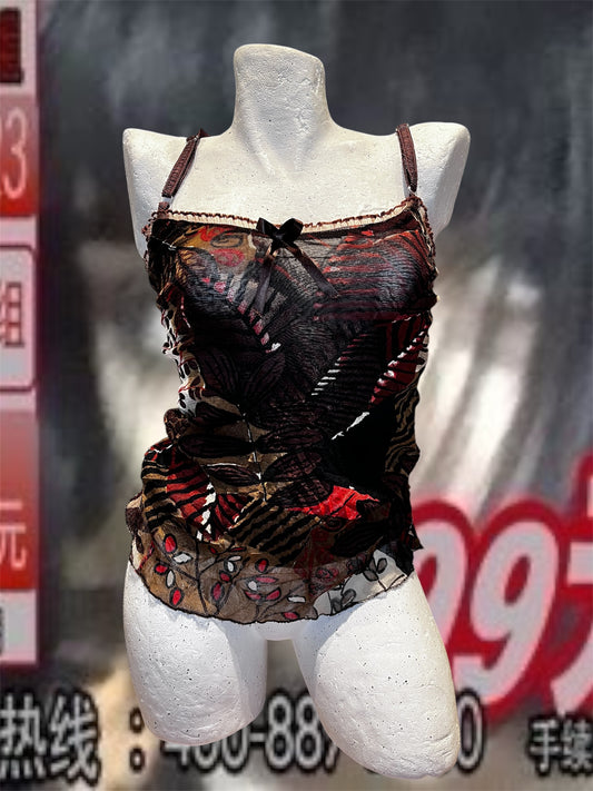 Boho Noir y2k Top #5807