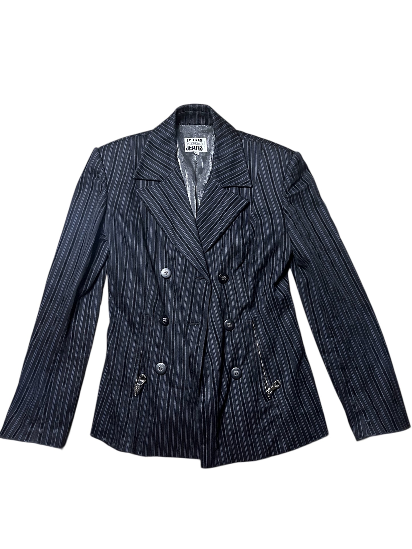 Iceberg Jeans Pinstripe Double-Breasted Blazer #12031