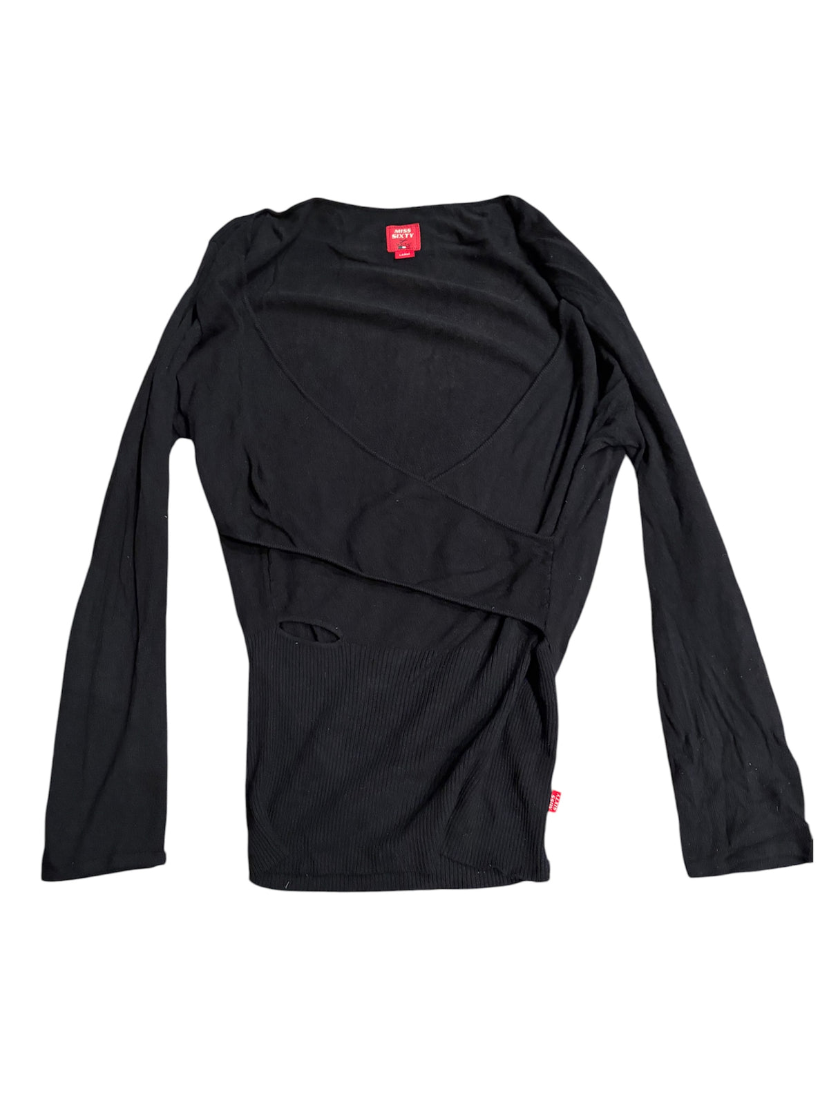 Miss Sixty Black Wrap Knit Top #13570