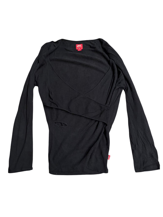 Miss Sixty Black Wrap Knit Top #13570