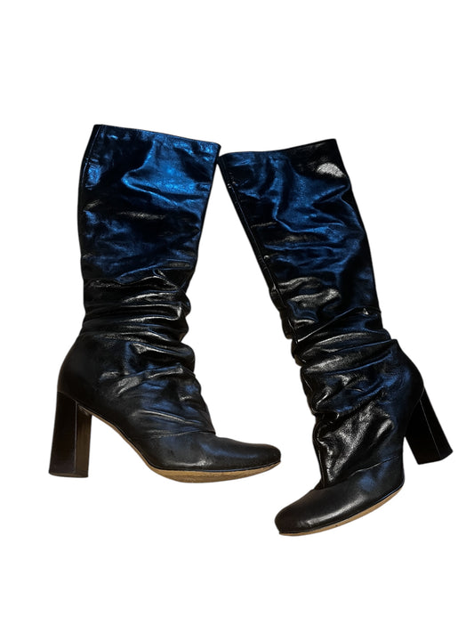 Wrinckled Leather Boots 36 #7651