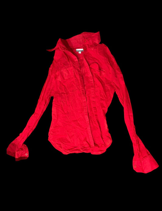 Red Fitted Cotton Shirt #13602