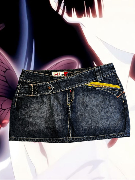 Dark Asymmetry Denim Skirt #5809