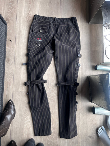 Dolce & Gabbana SEX Collection Bondage Pinstripe Trousers