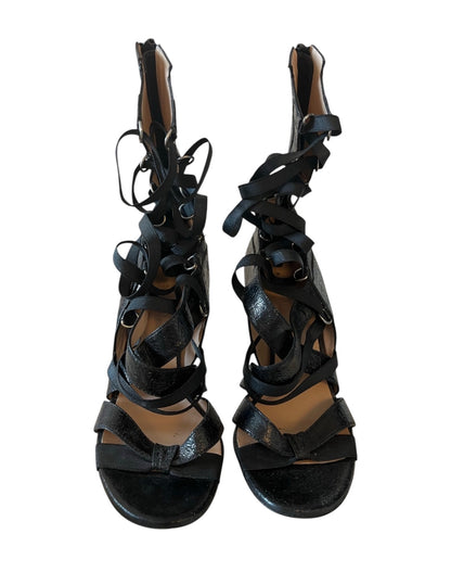 Jean Paul Gaultier Black Strappy High Heel Sandals #9609