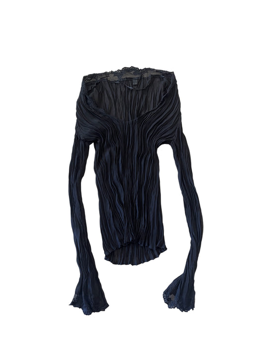 Noir Crinkle Lace Top #12783