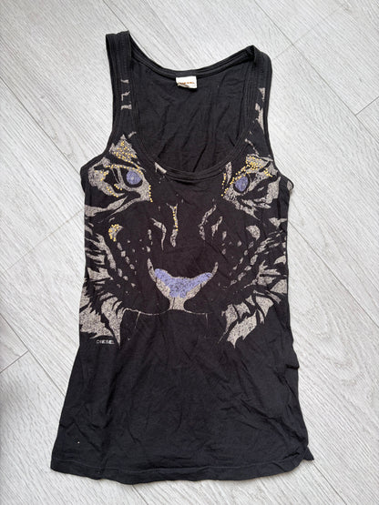 Diesel Y2K Studded Tiger Graphic Tank Top #13218