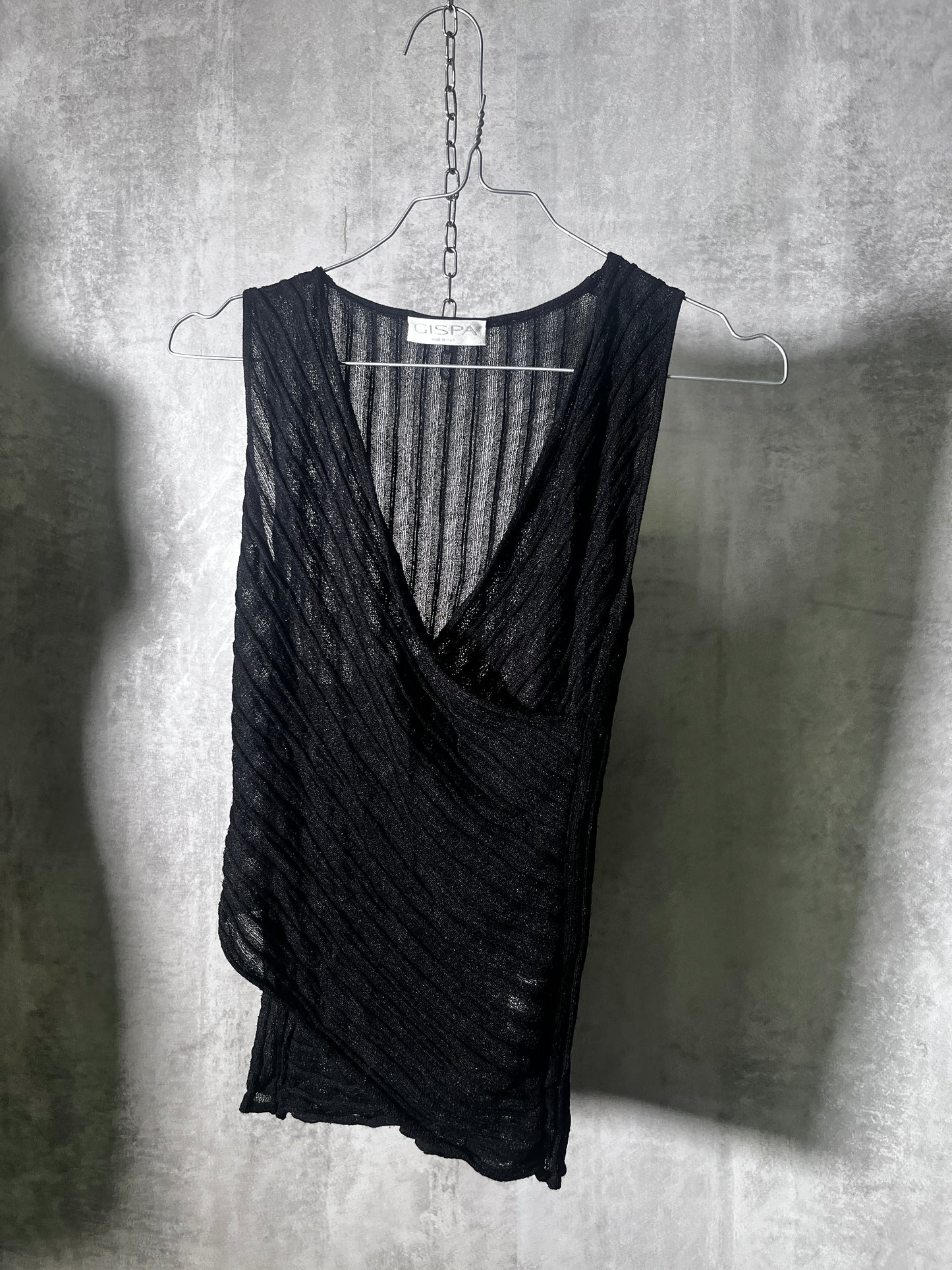 Black Asymmetrical Knit Top #10524