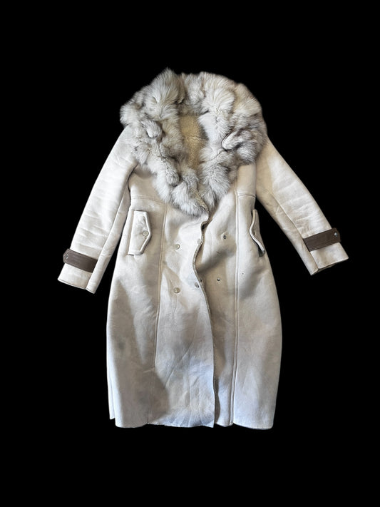 Suede Leather Fur Coat #10392