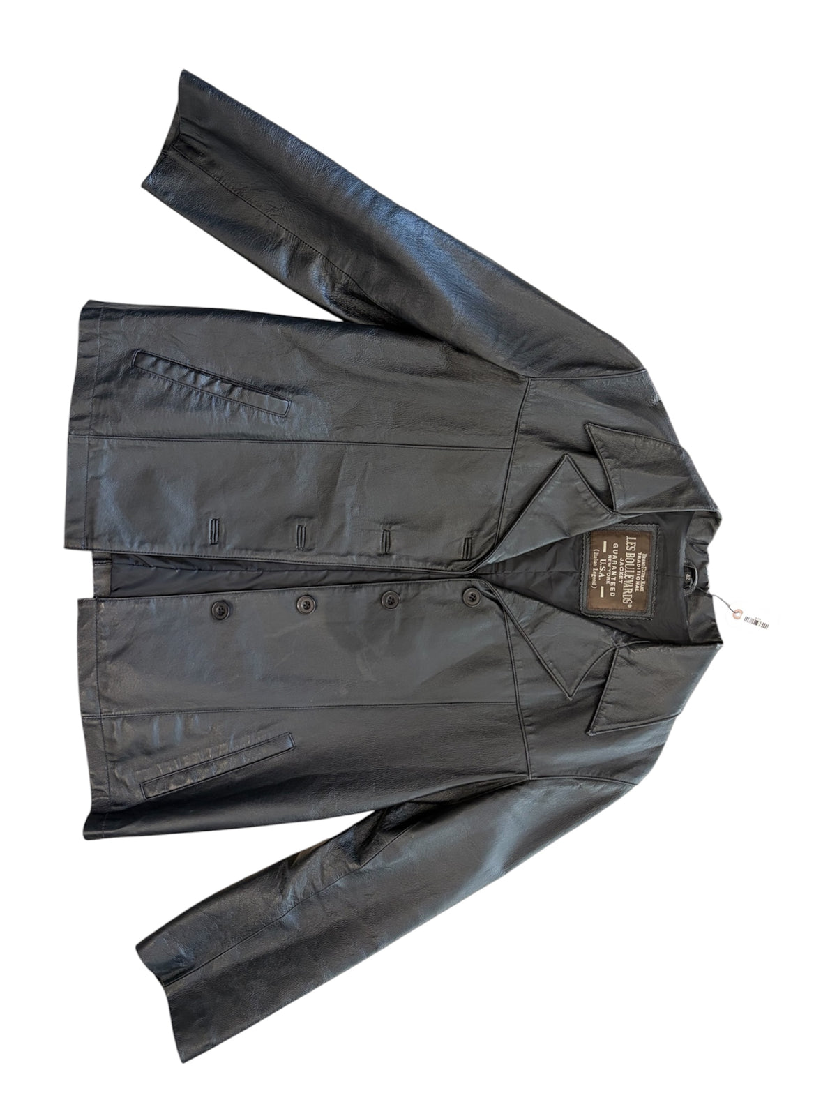 Vintage Les Boulevards Leather Blazer #12379