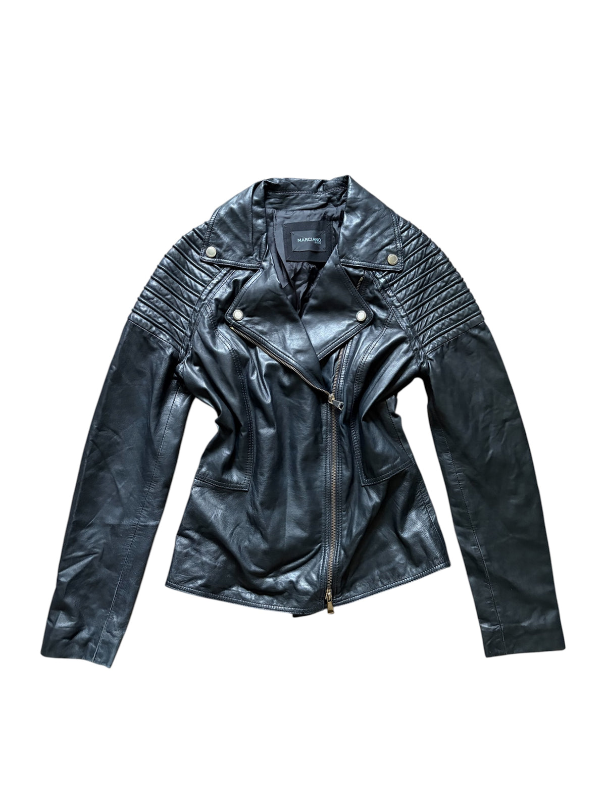 Marciano by Guess Black Lambskin Biker Jacket #13558