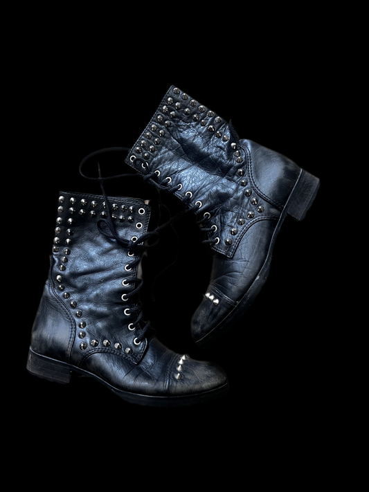 Patrizia Pepe 2010 Rivet Leather Boots 38 #4622